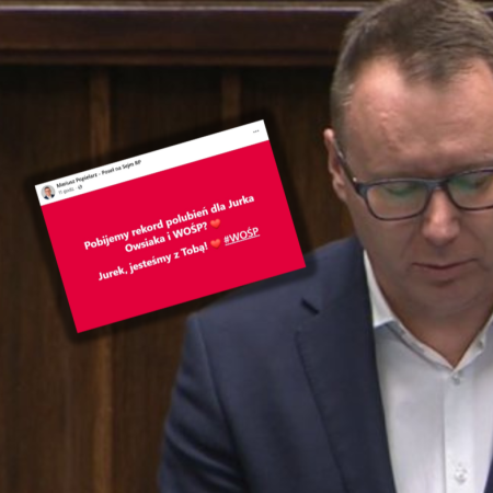 Poseł Popielarz wspomniał o WOŚP. Zwrócił się do Jerzego Owsiaka