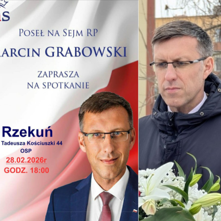Poseł Marcin Grabowski zaprasza na spotkanie w Rzekuniu. "Do zobaczenia"