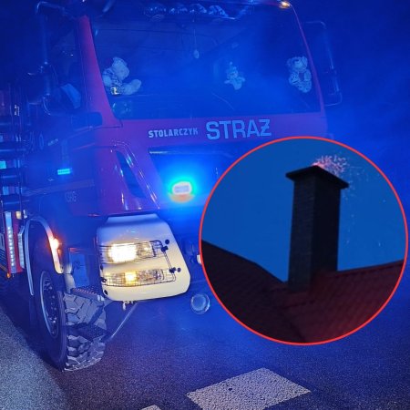 Ogień w kominie, strach w oczach. Nocna akcja służb pod Ostrołęką