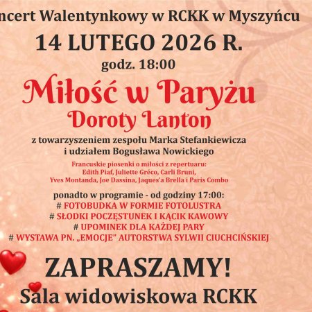 Miłość w Paryżu: Wyjątkowy koncert walentynkowy w Myszyńcu