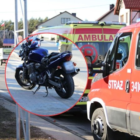 Motocyklista zderzył się z autem w Drężewie [ZDJĘCIA]