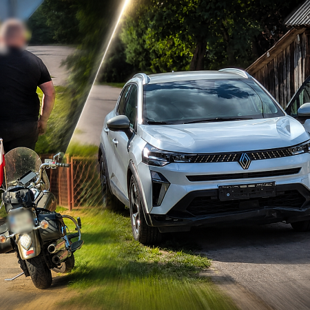 Wypadek pod Ostrołęką. 60-letni motocyklista trafił do szpitala [ZDJĘCIA]
