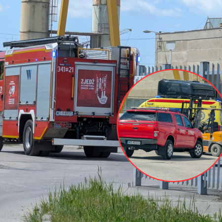 Poważny wypadek na terenie zakładu produkcyjnego. W akcji służby ratunkowe [ZDJĘCIA]