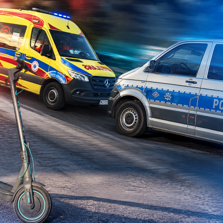 13-latek ciężko ranny po upadku z hulajnogi elektrycznej. Nie miał kasku