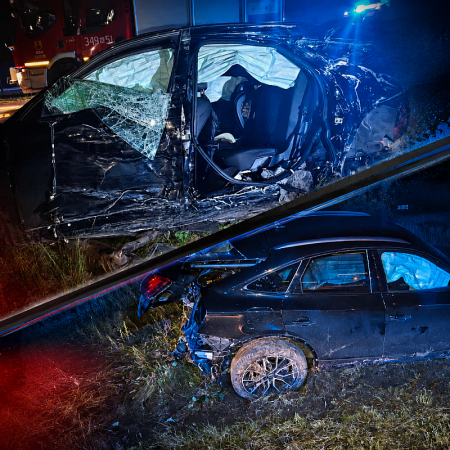 Prawie 2 promile za kierownicą. 41-latek doprowadził do kosztownego wypadku pod Ostrołęką [ZDJĘCIA]