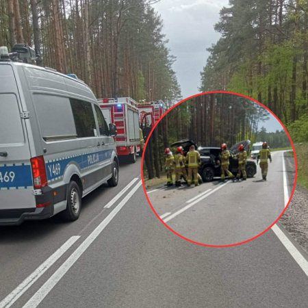 Groźne zdarzenie pod Ostrołęką. Kierowca Volvo może mówić o wielkim szczęściu [ZDJĘCIA]