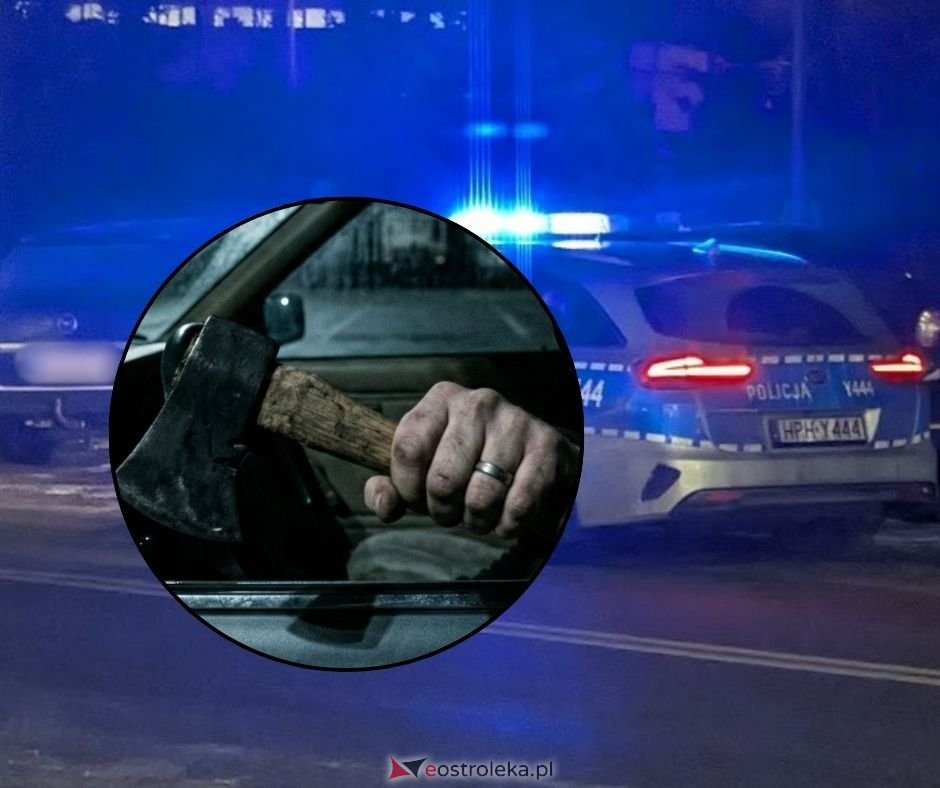 Horror w Ostrołęce! Wsiadł do auta z siekierą i kazał jechać