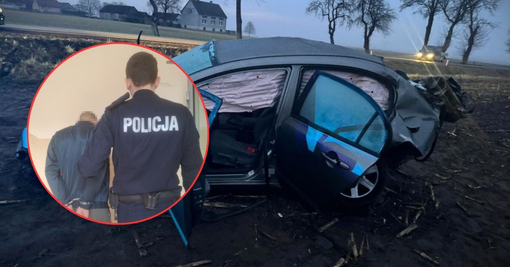 Szokujące ustalenia śledczych po pijackim rajdzie i dachowaniu pod Ostrołęką [ZDJĘCIA]