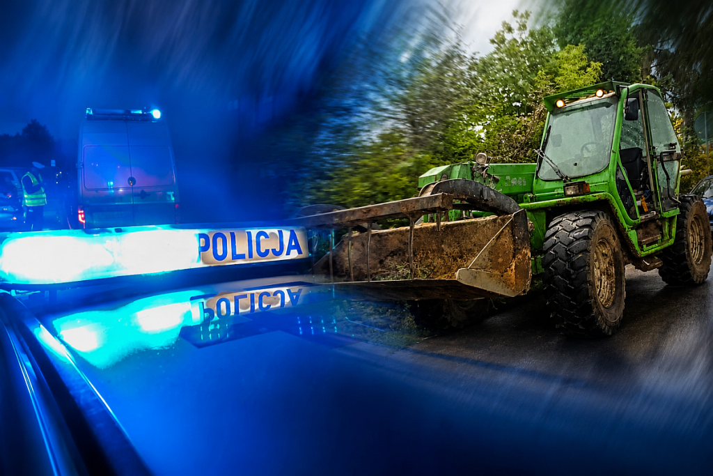 Pijany pojechał koparką do sklepu. Zostawił za sobą prawdziwe pobojowisko