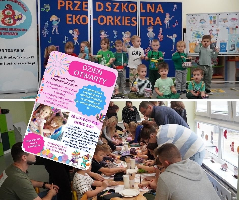 Czas na przedszkolną przygodę! Dzień otwarty w Przedszkolu Miejskim nr 8 "Kraina Radośći" w Ostrołęce. Kiedy?