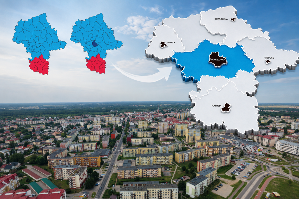 Ekspert proponuje... podział Mazowsza. Gdzie znalazłaby się Ostrołęka? Dwa warianty