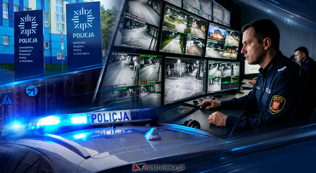 Wyścig z czasem w Ostrołęce. Policjant przy monitoringu zapobiegł tragedii