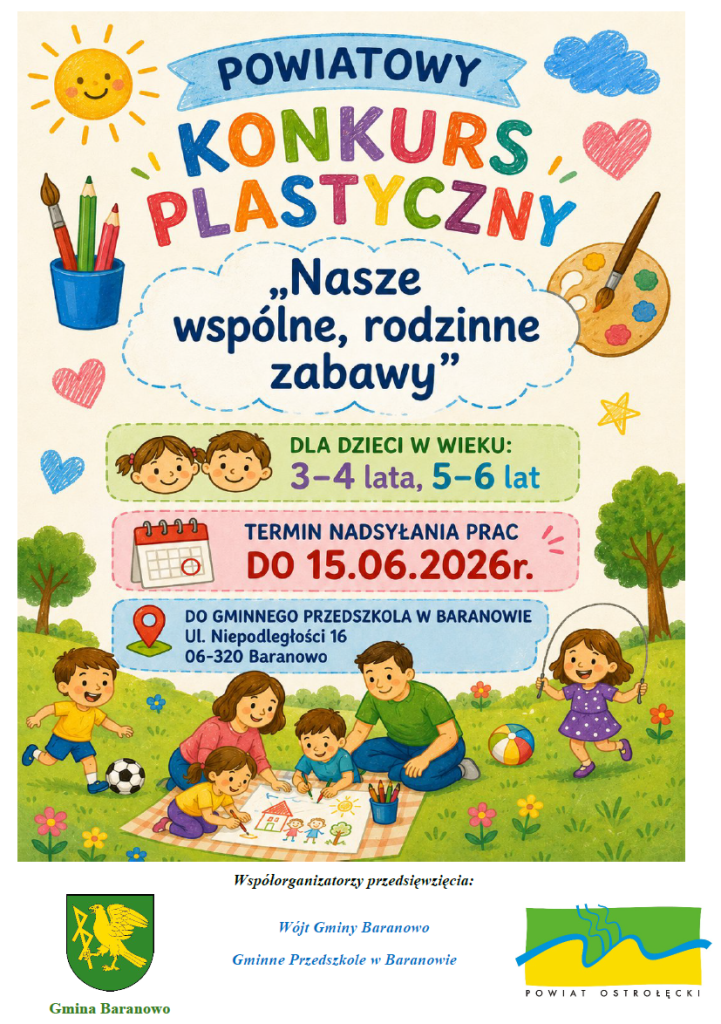 „Nasze wspólne, rodzinne zabawy”. Ruszył powiatowy konkurs plastyczny dla przedszkolaków!