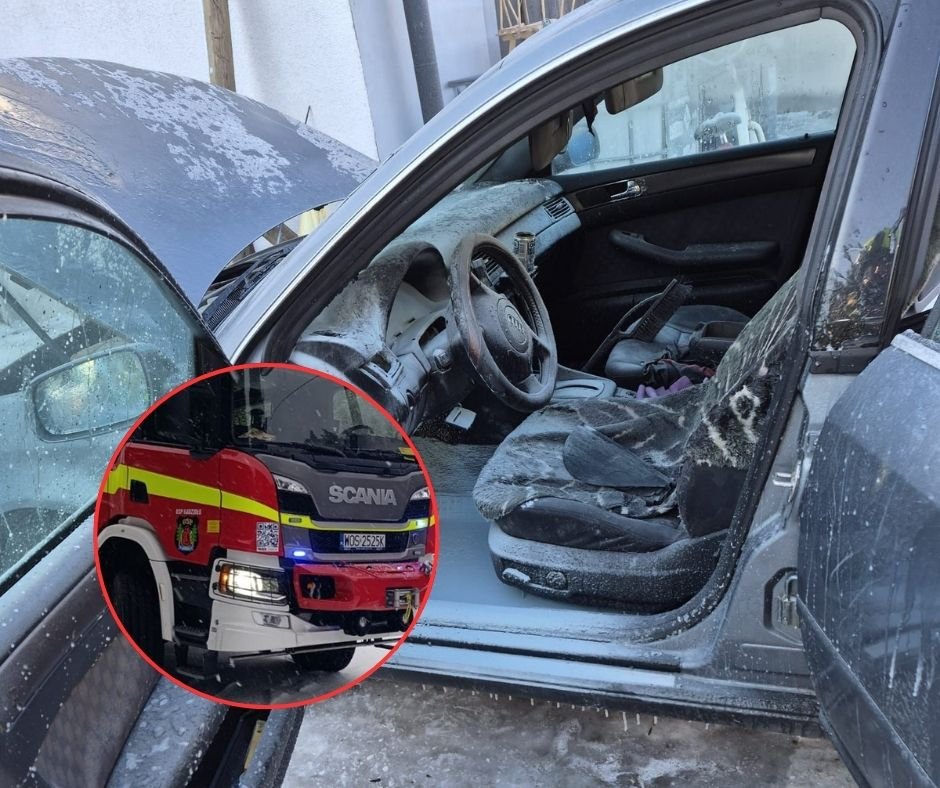 Nagle z kabiny buchnęły płomienie. Akcja służb w Kadzidle