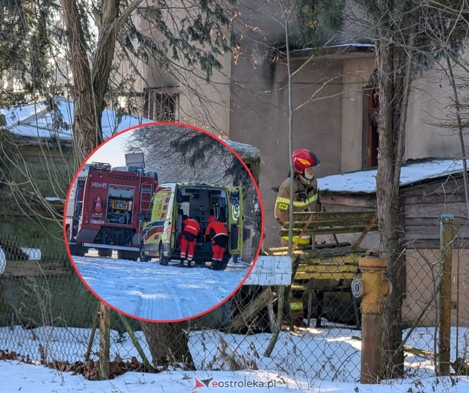 Pożar domu w Goworówku. Starszy mężczyzna trafił do szpitala [ZDJĘCIA]