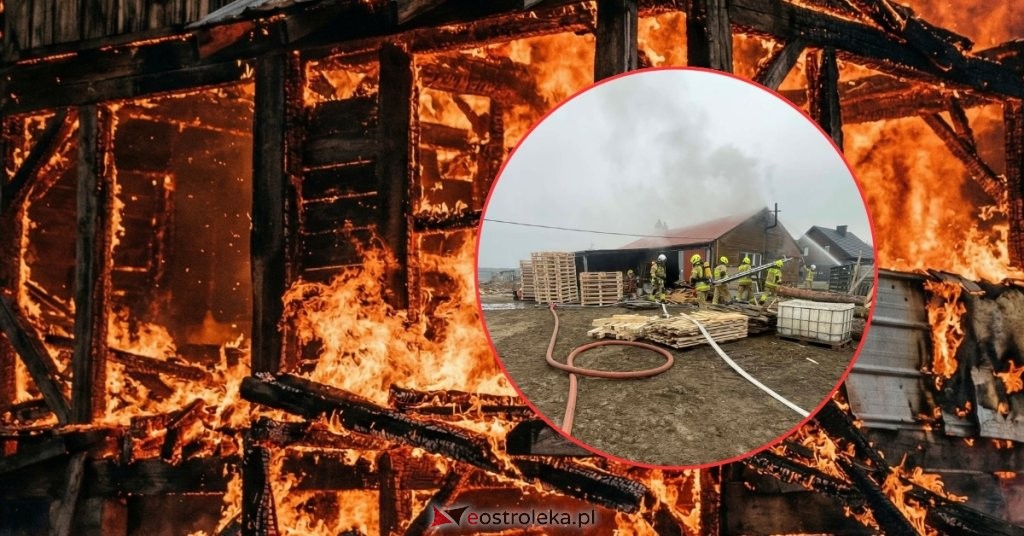 Pożar tartaku. Sześć zastępów straży w akcji! [FOTO]