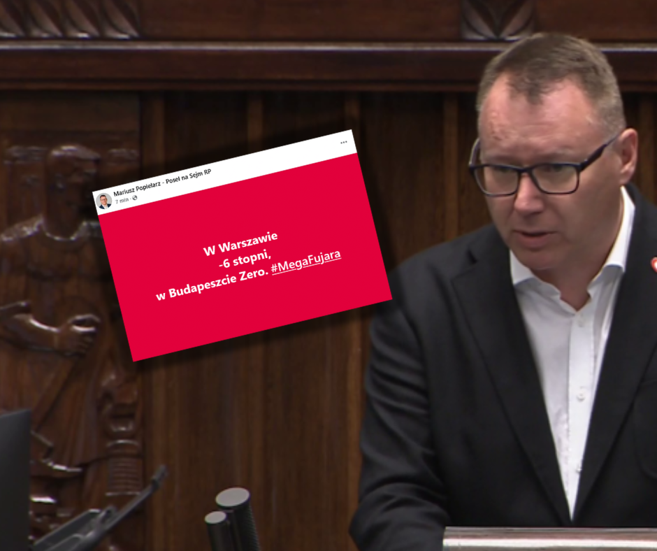 Popielarz: W Warszawie -6 stopni, w Budapeszcie Zero. "Mega fujara"