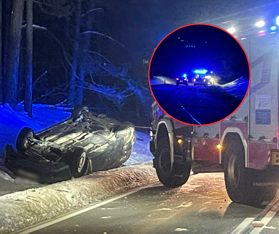 Nocny pościg! Kierowca uciekał przed policją, dachował. Usłyszy zarzuty [ZDJĘCIA]