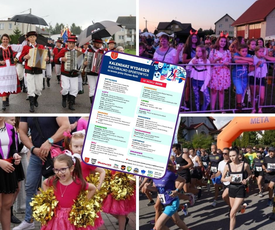 Co czeka mieszkańców gminy Olszewo-Borki w 2026 roku? Kalendarz wydarzeń kulturalno-sportowych!
