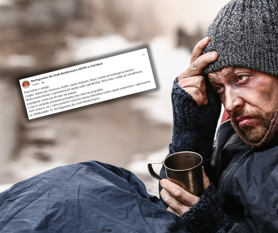 Noclegownia w Ostrołęce apeluje o ciepłą odzież dla bezdomnych mężczyzn