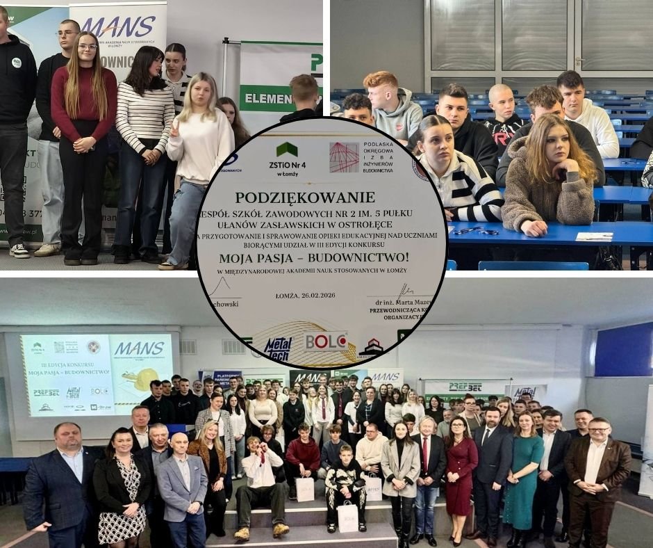 Współpraca MANS i ZSZ Nr 2. Za nami III edycja konkursu „Moja Pasja - Budownictwo!” [ZDJĘCIA]