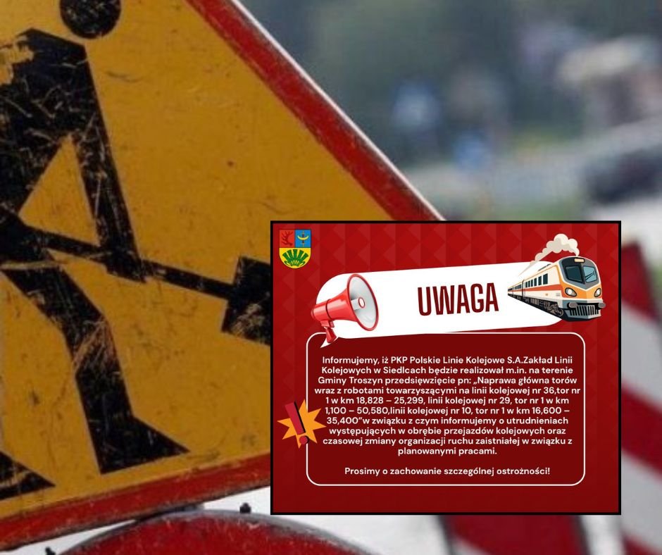 Remonty na torach w gminie Troszyn. Kierowcy muszą liczyć się z utrudnieniami