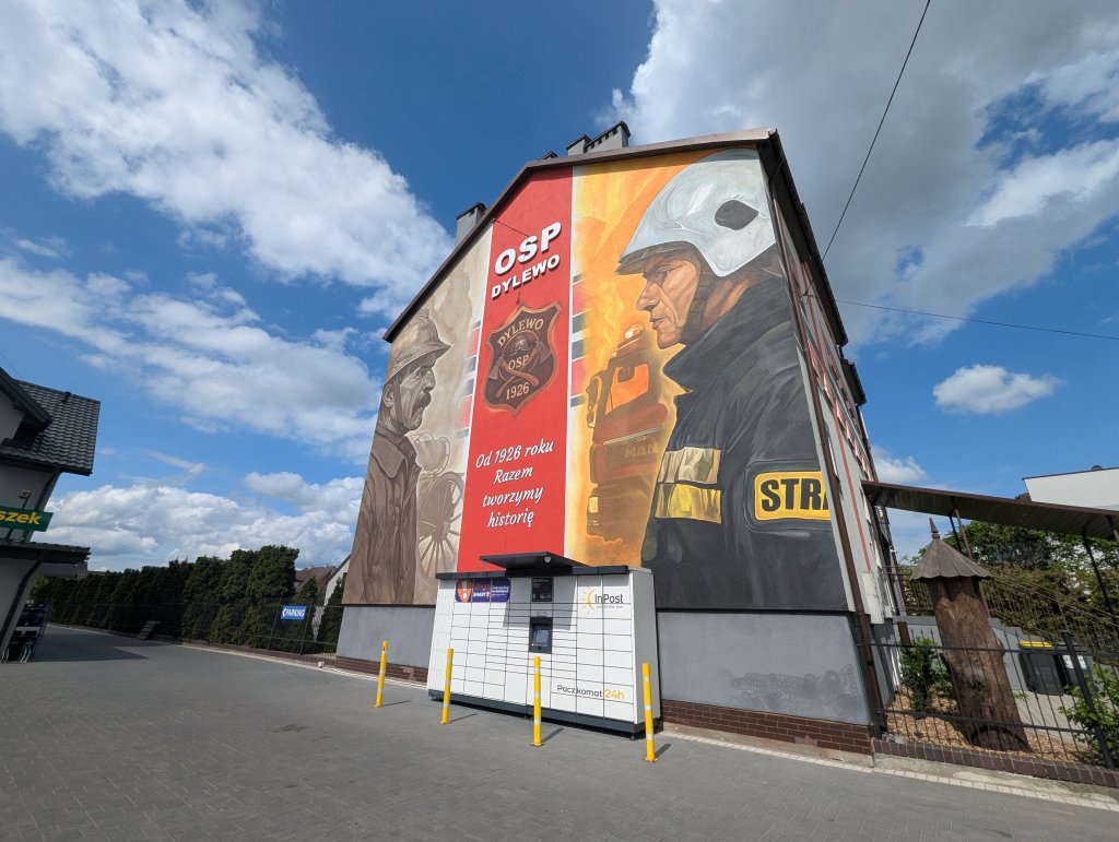 Mural strażacki na 100-lecie OSP w Dylewie! "To piękna pamiątka" [WIDEO, ZDJĘCIA]