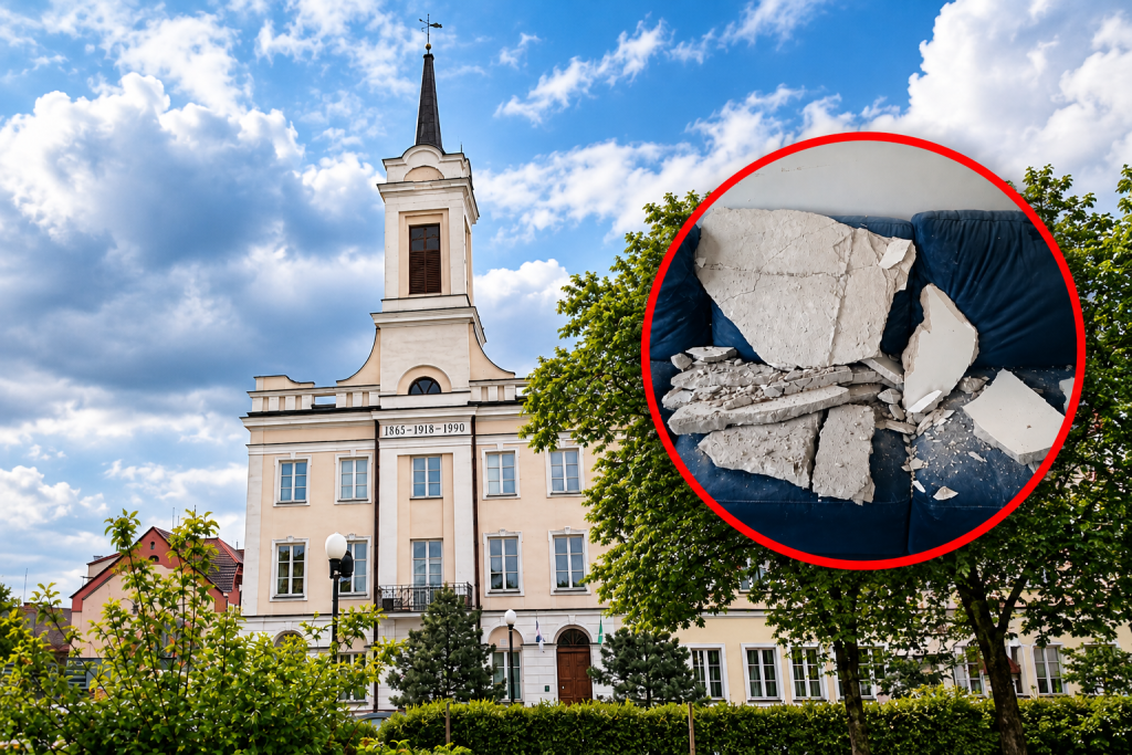 Zawalony sufit w ratuszu. "To jakaś fuszerka" - grzmią internauci. Oto przyczyna?