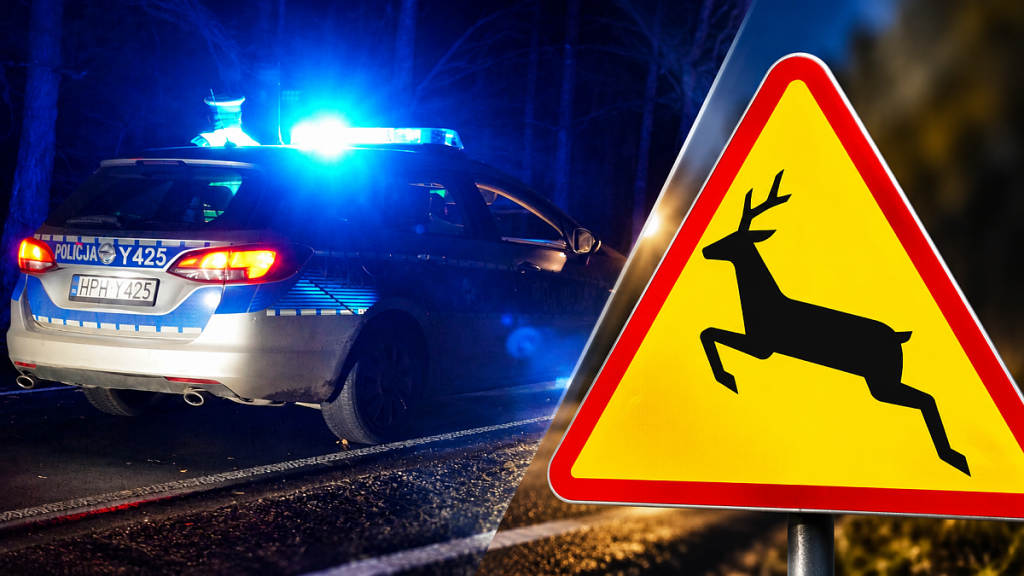 Jedna chwila i Audi znalazło się w rowie. Wszystko przez sarnę