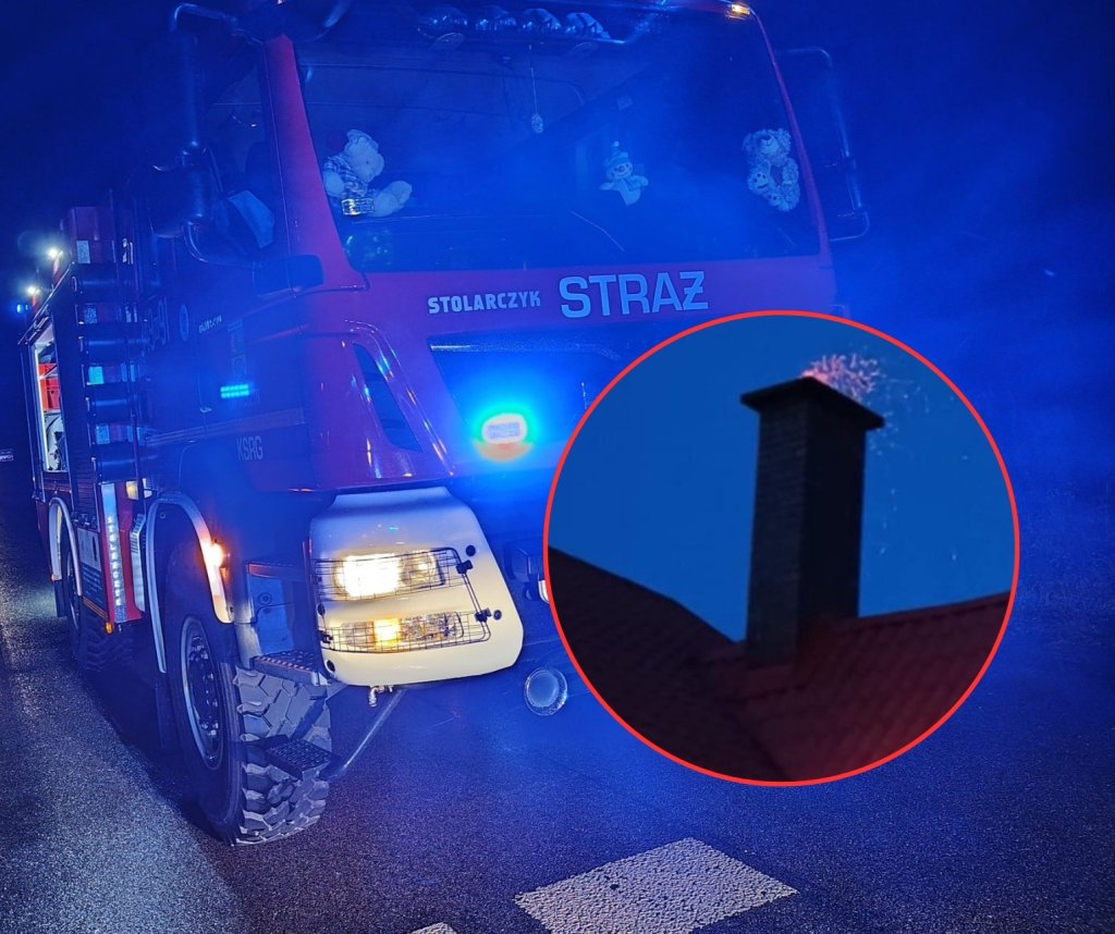 Ogień w kominie, strach w oczach. Nocna akcja służb pod Ostrołęką