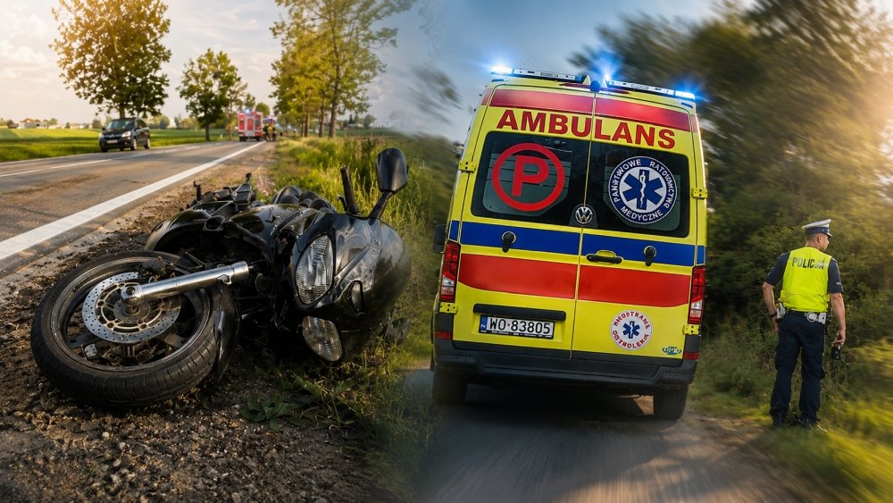 Śmiertelny wypadek na trasie Łomża – Ostrołęka. Nie żyje motocyklista