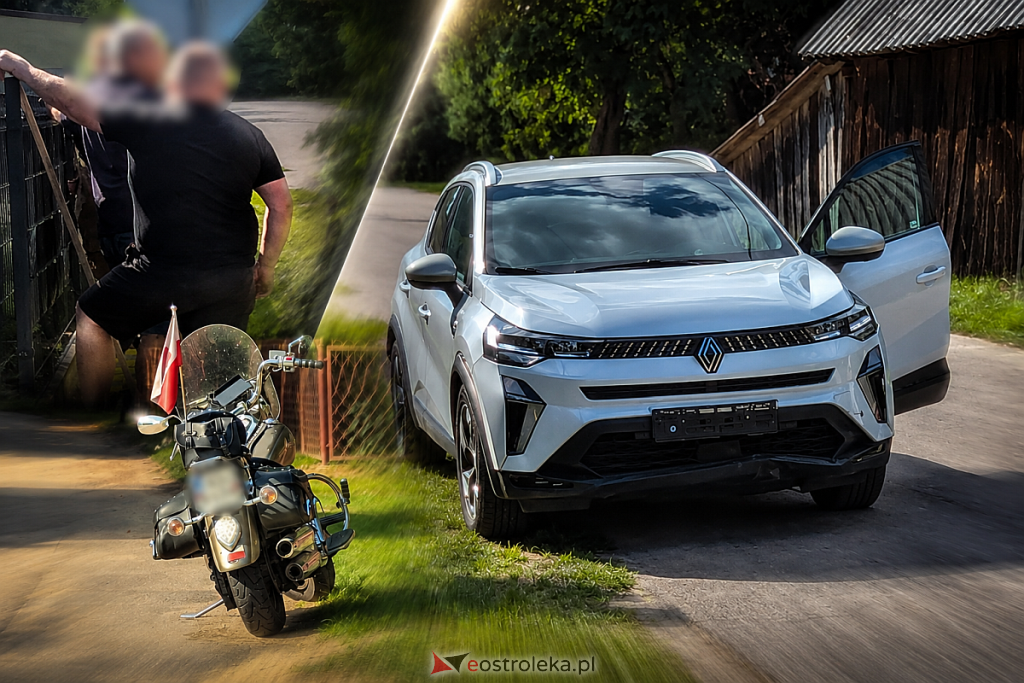 Wypadek pod Ostrołęką. 60-letni motocyklista trafił do szpitala [ZDJĘCIA]