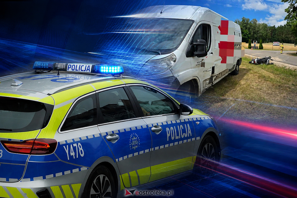 Kurier z powiatu ostrołęckiego spowodował wypadek. Seniorka w szpitalu