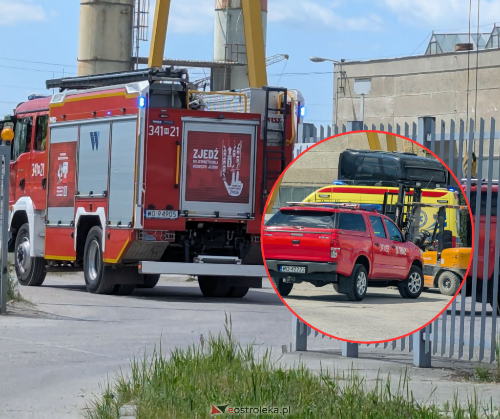 Poważny wypadek na terenie zakładu produkcyjnego. W akcji służby ratunkowe [ZDJĘCIA]