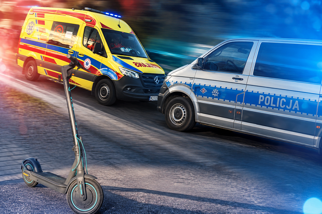 13-latek ciężko ranny po upadku z hulajnogi elektrycznej. Nie miał kasku