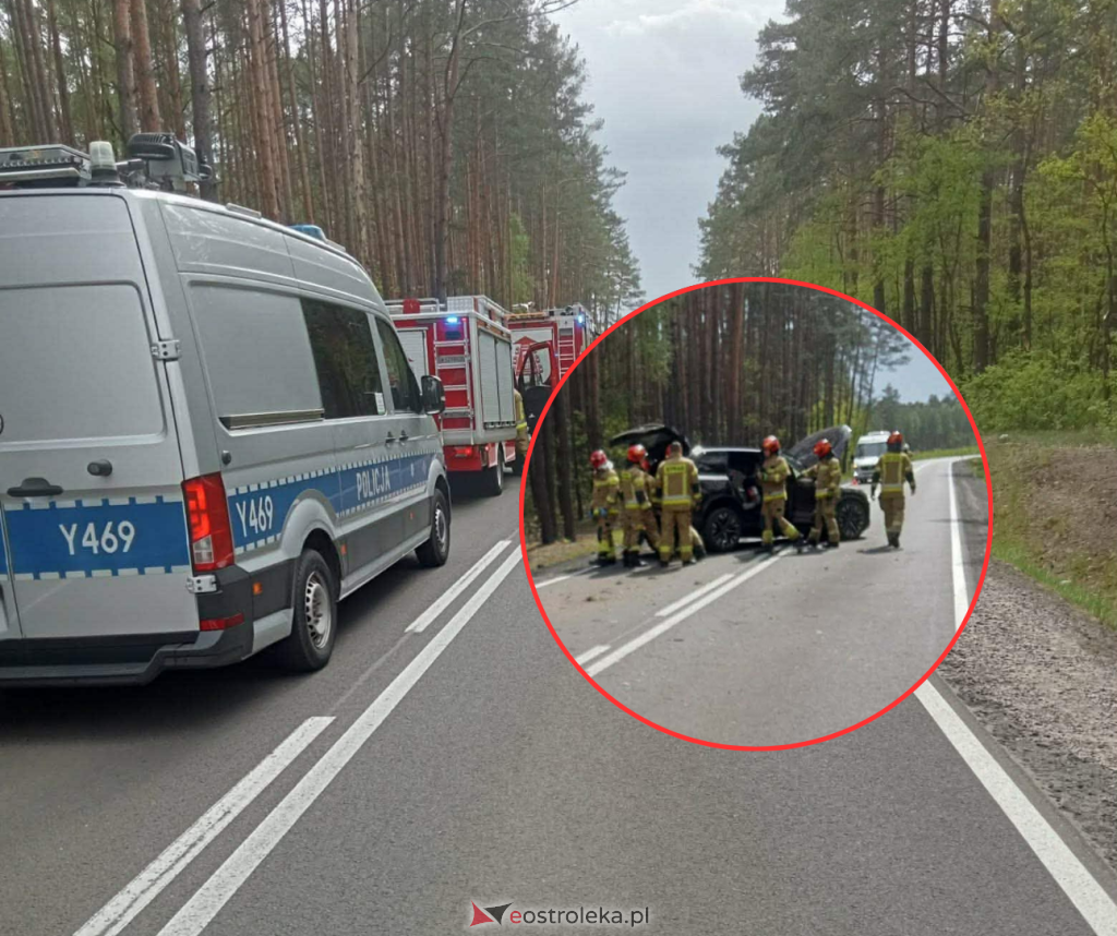 Groźne zdarzenie pod Ostrołęką. Kierowca Volvo może mówić o wielkim szczęściu [ZDJĘCIA]