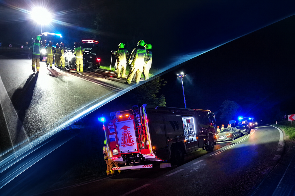 Służby ruszyły do akcji po godz. 23:00. Wypadek pod Ostrołęką [ZDJĘCIA]