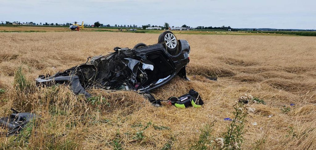 Wypadek na na trasie Przasnysz - Mchkówko, fot. Ratownictwo Medyczne Przasnysz