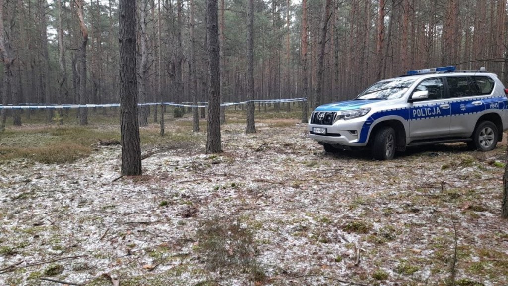 Ciało Ireny K. odnaleziono w lesie w tym miejscu - fot. Policja Wyszków