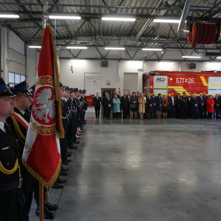 Strażacy z Kadzidła i Łęgu Przedmiejskiego z promesami na wozy