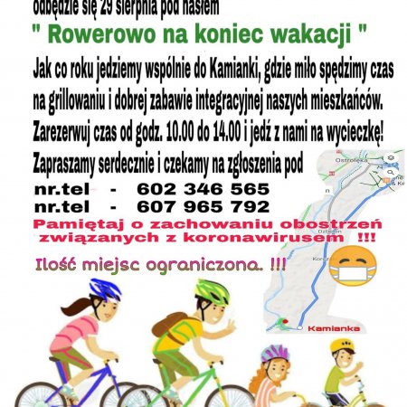 Zakończą wakacje rajdem rowerowym