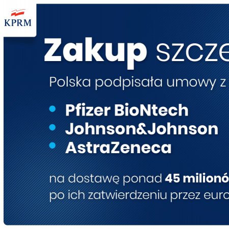 Koronawirus. Polska podpisała umowy na dostawę ponad 45 milionów dawek szczepionki