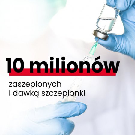 Ponad 10 mln zaszczepionych przeciw COVID-19 pierwszą dawką szczepionki