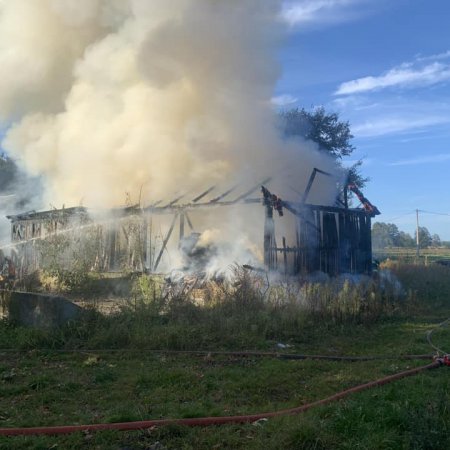 Pożar w Rycicy, gm. Baranowo. Spłonęła stodoła