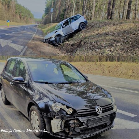 Wypadek na “krajowej” 50-tce. Jeden z kierowców trafił do szpitala