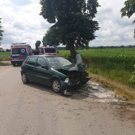 Auto uderzyło w drzewo. Ranna jedna osoba