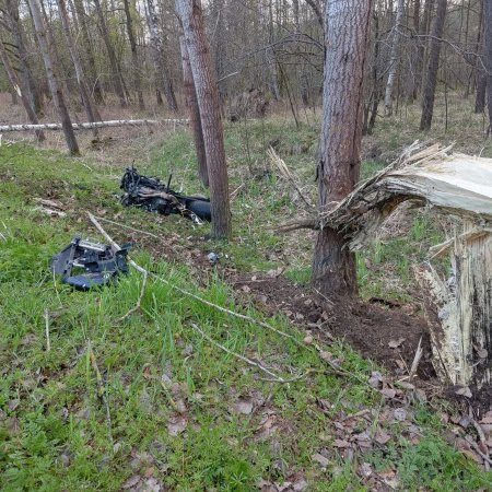 Wypadek z udziałem motocyklisty. W akcji śmigłowiec LPR [ZDJĘCIA]