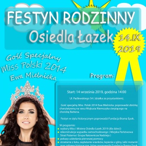 Festyn osiedla Łazek z Miss Polski 2014 Ewą Mielnicką