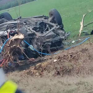 Wypadek pod Jednorożcem. W akcji śmigłowiec LPR [ZDJĘCIA]