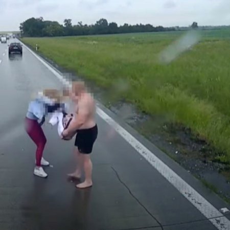 Nagłe hamowanie na autostradzie. Doszło do awantury [WIDEO]